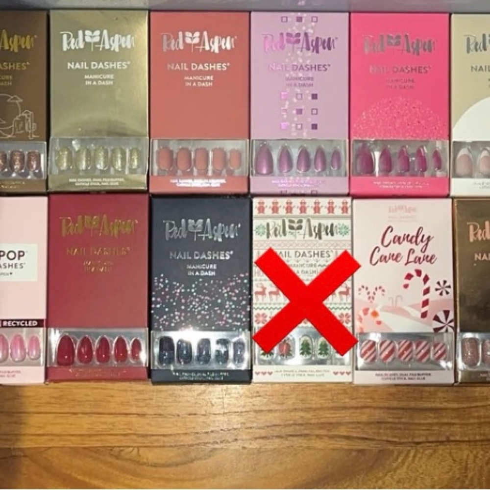 Red aspen nail dashes bundle